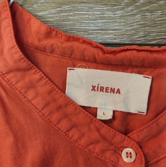 Xirena Eden Coral Short Sleeve Button Down Shirt Size Large - Picture 2 of 7